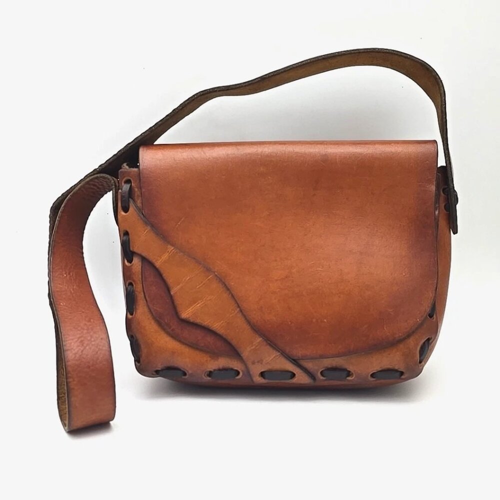 Vintage Veg Tanned Leather Handmade Bag/Purse
